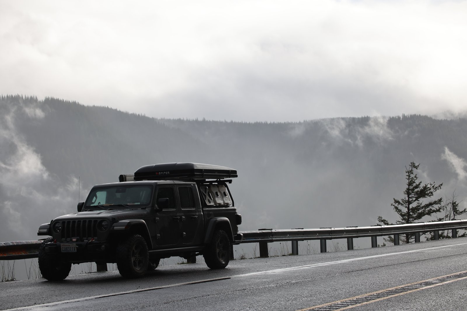 The Green Jeep Adventures — Gladiator on a mountain road