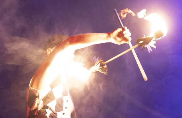 Mouse, fire performance at Dante's Sinferno — frame 1
