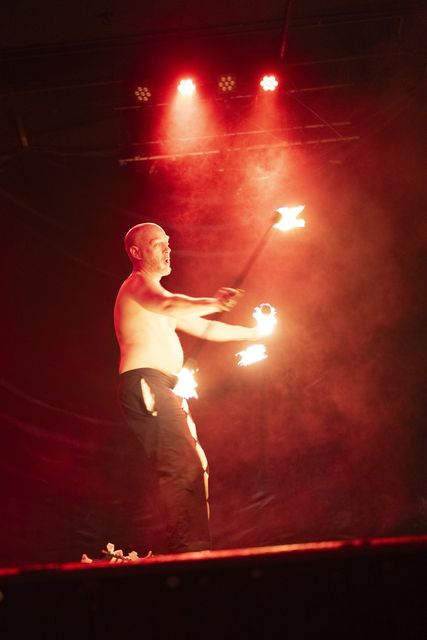 Mouse, fire performance at Dante's Sinferno — frame 50
